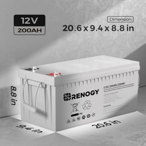 Renogy Deep Cycle AGM Battery with 200Ah capacity