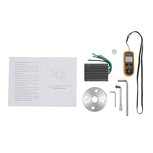 Multimeter kit components with manual, device, and tools