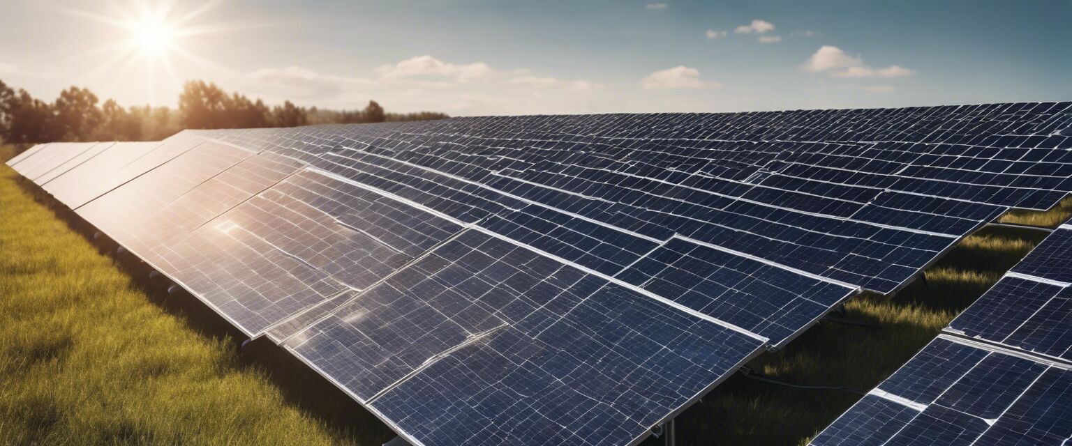 Polycrystalline solar panels in a solar farm