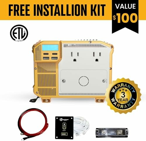 Power inverter installation kit with warranty offer