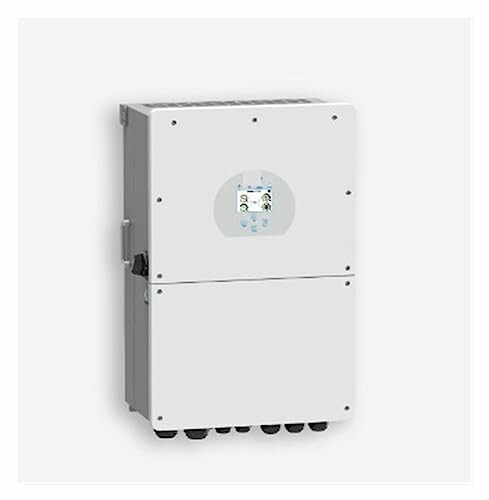 Solar inverter device mounted on wall.