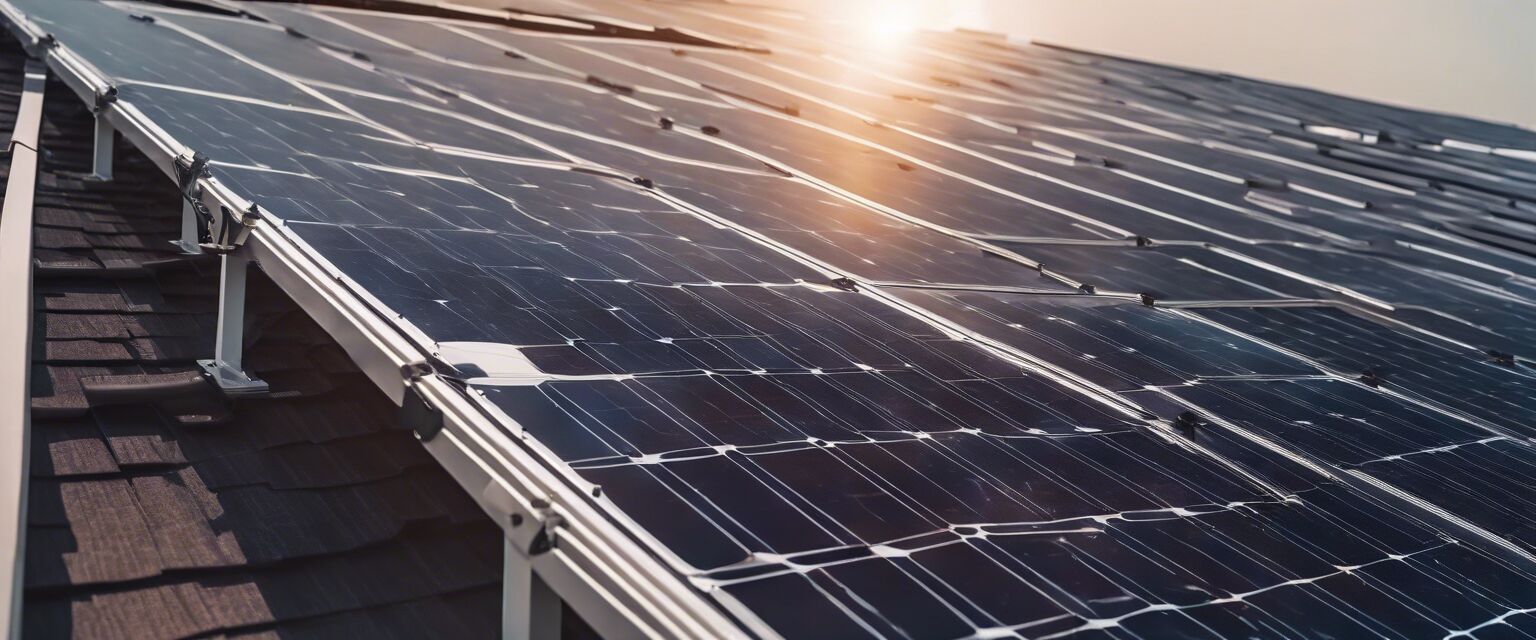 Solar panels on a rooftop