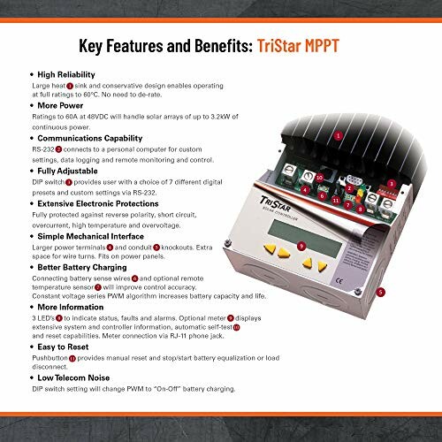 TriStar MPPT controller features and benefits list