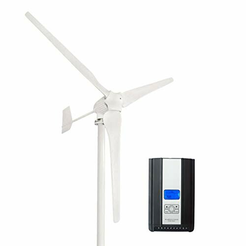 Wind turbine with control panel on white background.